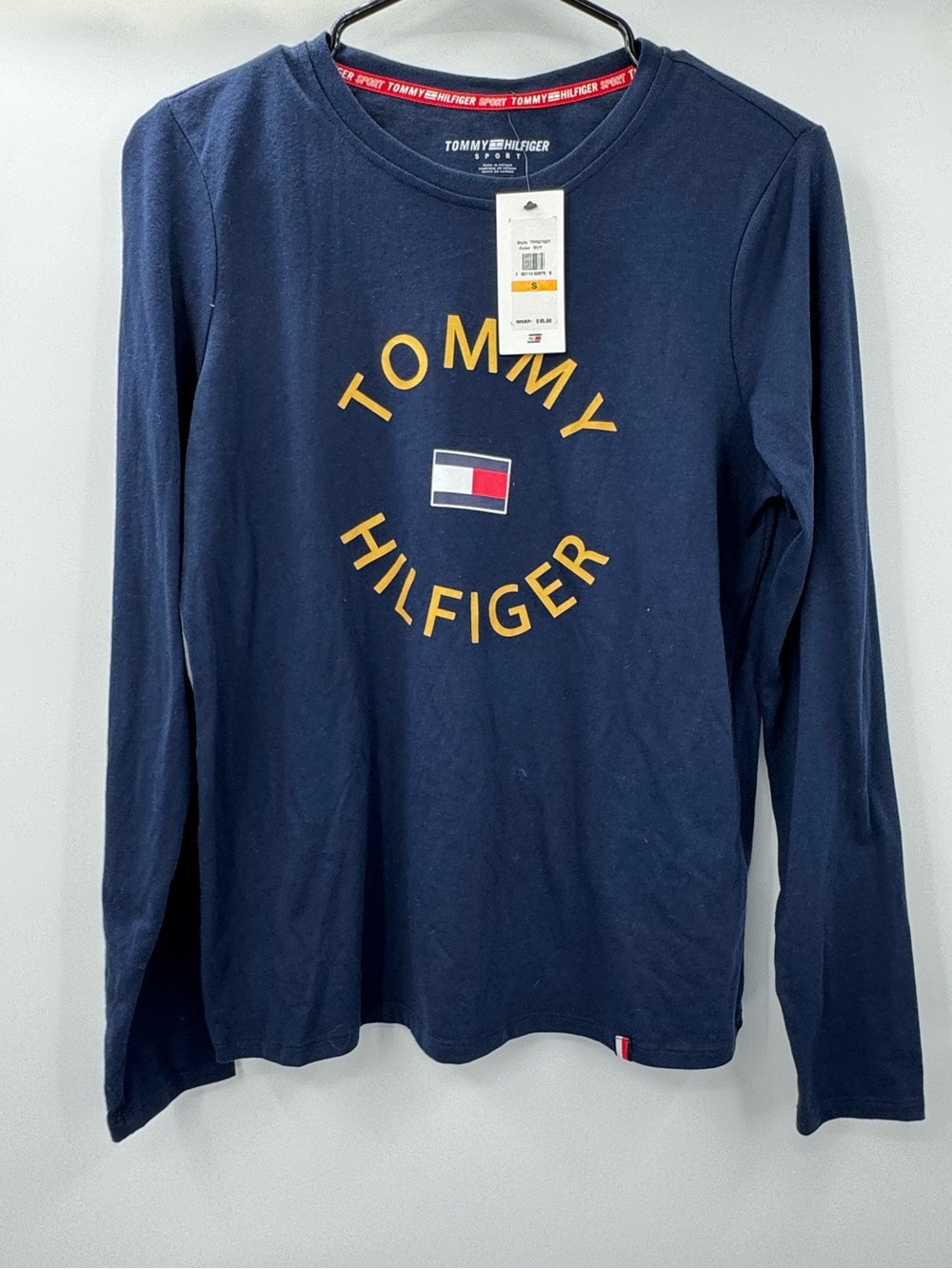 Tommy Hilfiger Sport Long Sleeve Graphic T-Shirt Women's Size Small Navy NWT